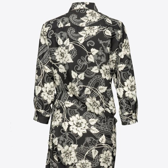 Pinko Floral Paisley Mini Shirt Dress size: 4 - Picture 2 of 9